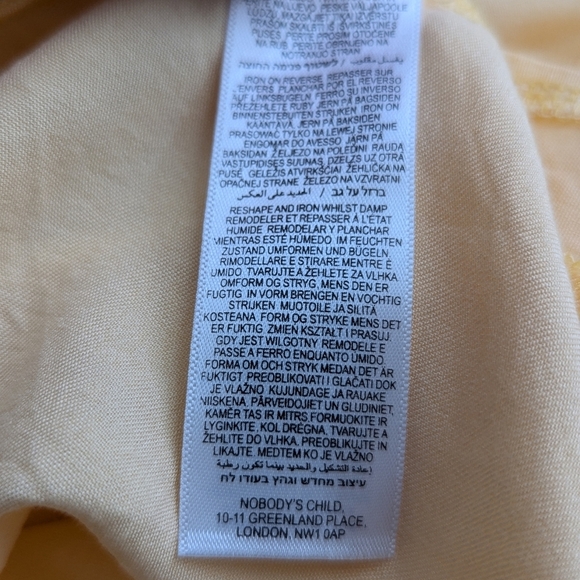 Nobody’s Child Yellow Puff Sleeve Cutout Midi Dress Sustainable EcoVero Size 4 - Picture 6 of 9